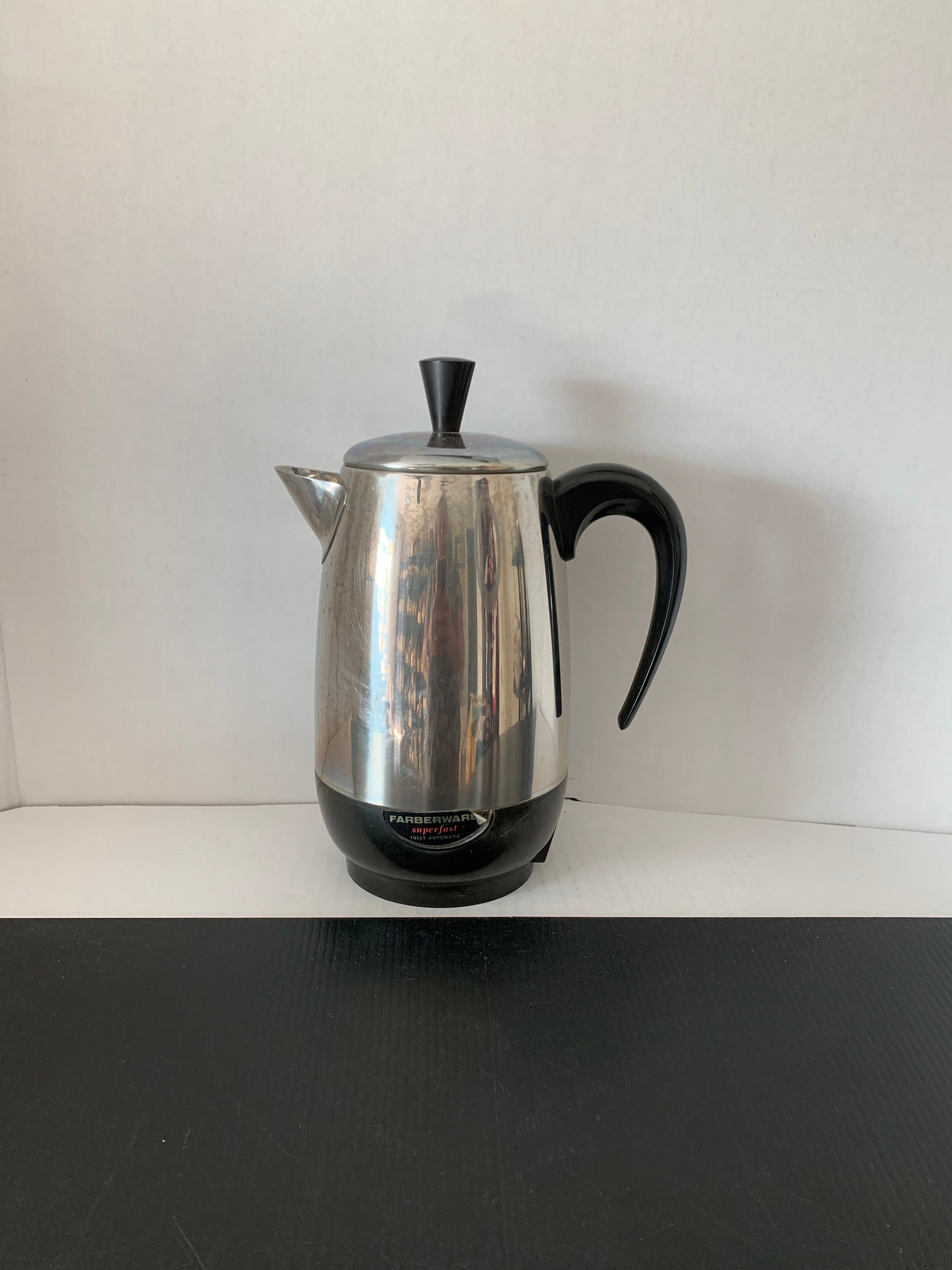 Farberware FCP412 12-Cup Percolator, Black/Silver