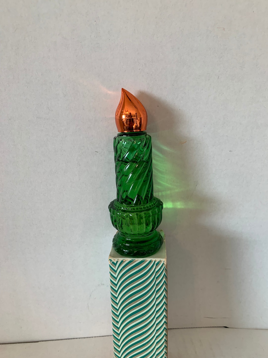 Vintage AVON Christmas Candle Cologne Perfume EMPTY Bottle 1