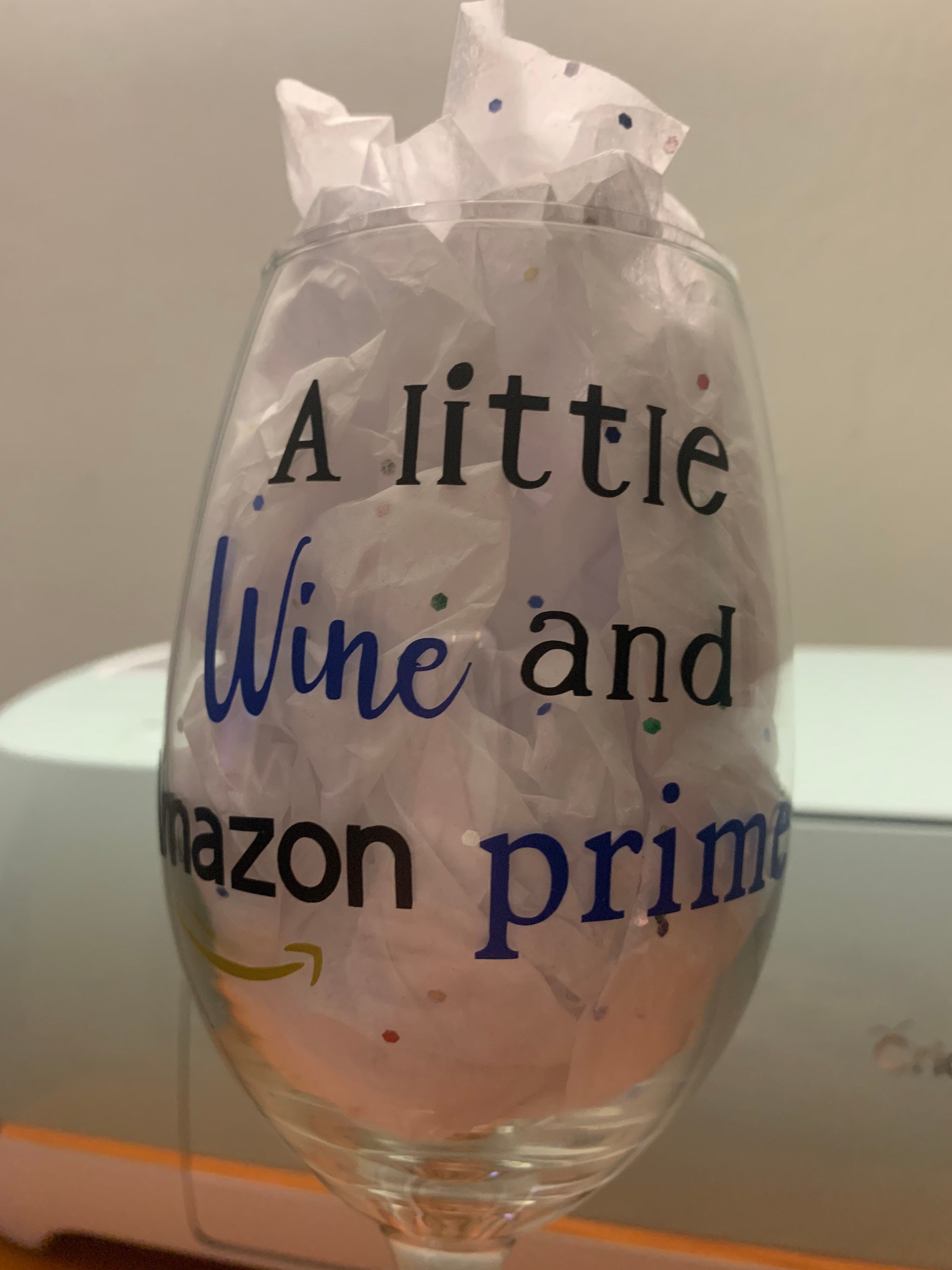 A Little Wine & Amazon Prime Wine Glass Etsy