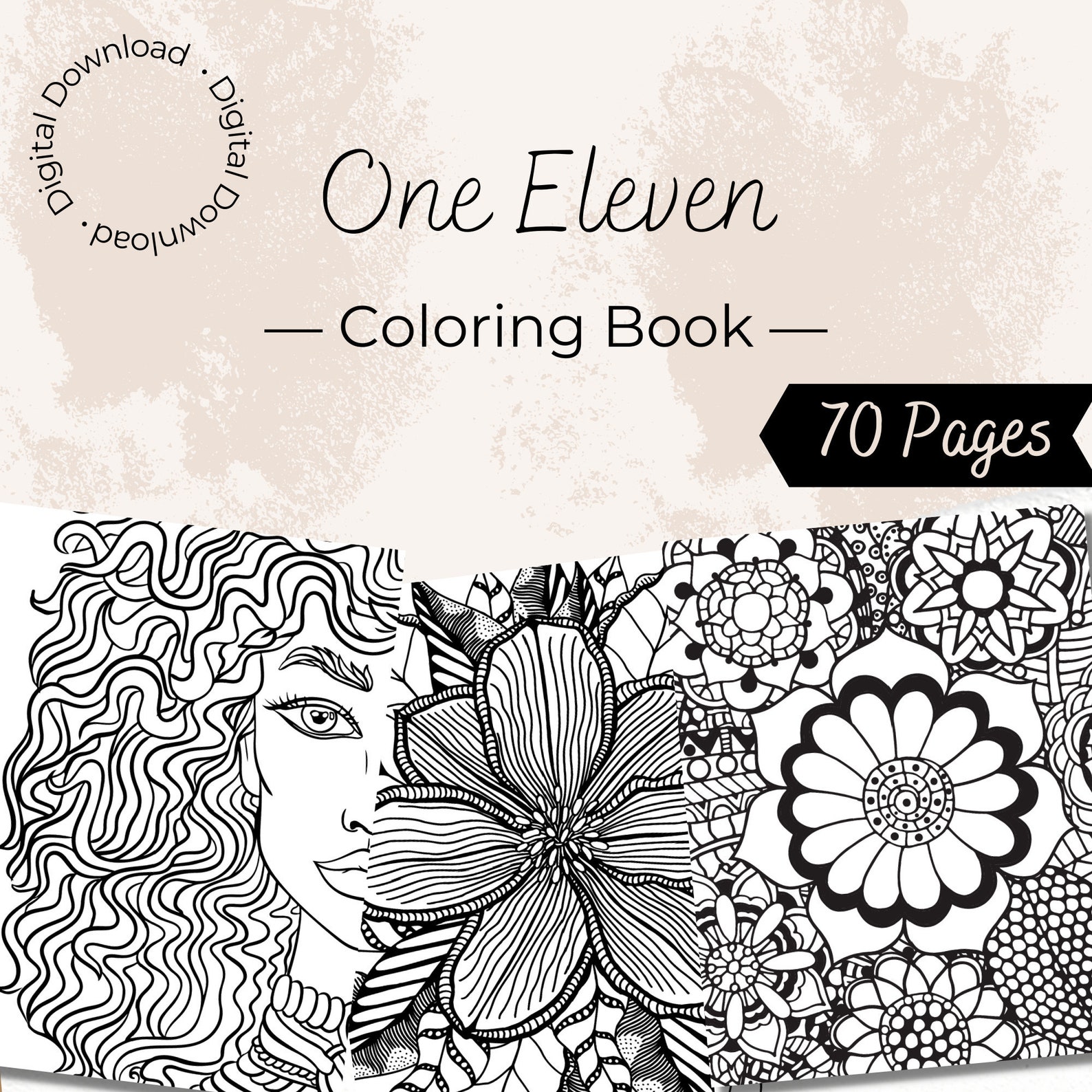 Digital Adult Coloring Book Pages | Printable Adult Coloring Book | 70 ...