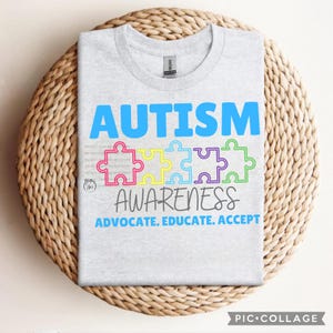 Autism Awareness PNG instant Digital download puzzle piece autistic advocate ASD trendy
