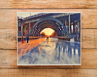 Rideau Canal Skateway-magi (konsttryck)
