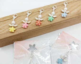 5 Mini-Schutzengel Sonnenform bunt mit Kärtchen "Schön, dass es Dich gibt." | Gastgeschenk | Hochzeit | Charms | Glücksbringer