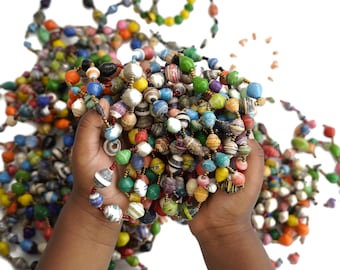 Multicolor Handmade Bracelet w/ Recycled Paper Beads