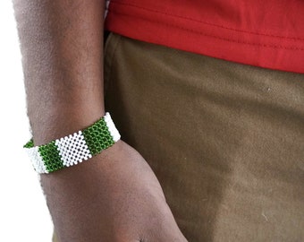 Nigeria Beaded Bracelets, Nigeria Flag Bracelets, Elegant Bracelets, Wrist Bracelet, Gift for Him or Her