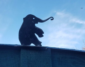 Metal Elephant on stand- Garden Art- Made in Wales - Rusty Metal Art - Metal Elephant - ready to Rust Elephant- Welsh Garden Gift