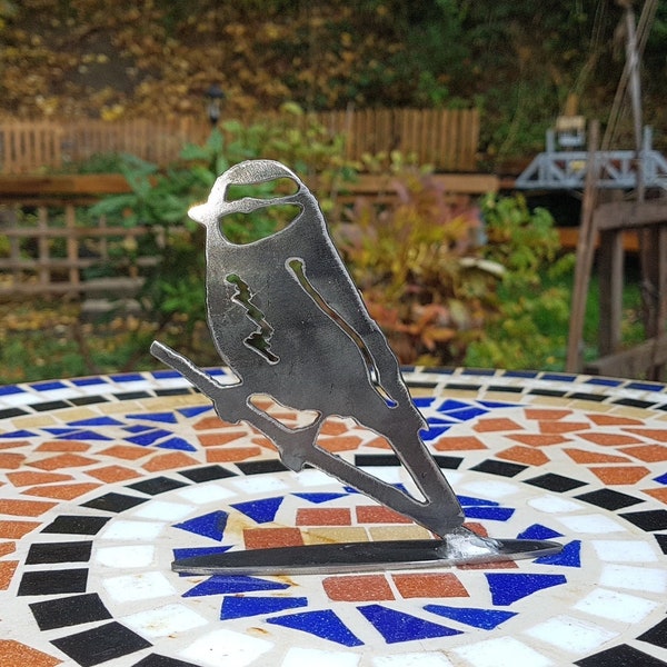 Large Metal Bluetit on stand- Garden Art- Made in Wales - Rusty Metal Art - Metal Bluetit - ready to Rust Bluetit- Welsh Garden Gift