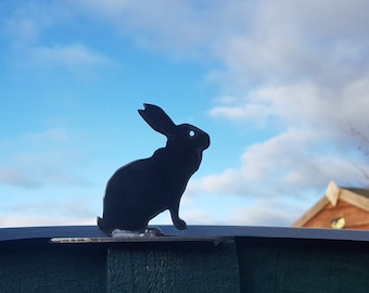 Metal Rabbit on stand - 80x85mm - Garden Art- Made in Wales - Rusty Metal Art - Metal Rabbit- ready to Rust Rabbit- Welsh Garden Gift