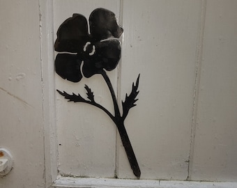 Poppy - Made In Wales - Plant Marker - Rusty Garden Art - Garden