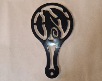 Celtic Hare Trivet - Round 15cm with handle - Pan Stand - Table protector