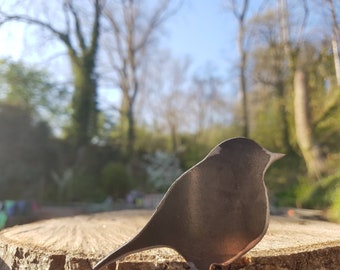 Small Metal Robin- Garden Art- Made in Wales - Rusty Metal Art - Metal Robin -  ready to Rust Robin- Welsh Garden Gift