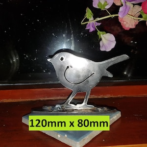 120x80mm Metal Robin on stand- Garden Art- Made in Wales - Rusty Metal Art - Metal Robin - ready to Rust Robin- Welsh Garden Gift