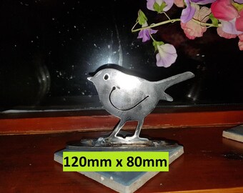 120x80mm Metal Robin on stand- Garden Art- Made in Wales - Rusty Metal Art - Metal Robin - ready to Rust Robin- Welsh Garden Gift