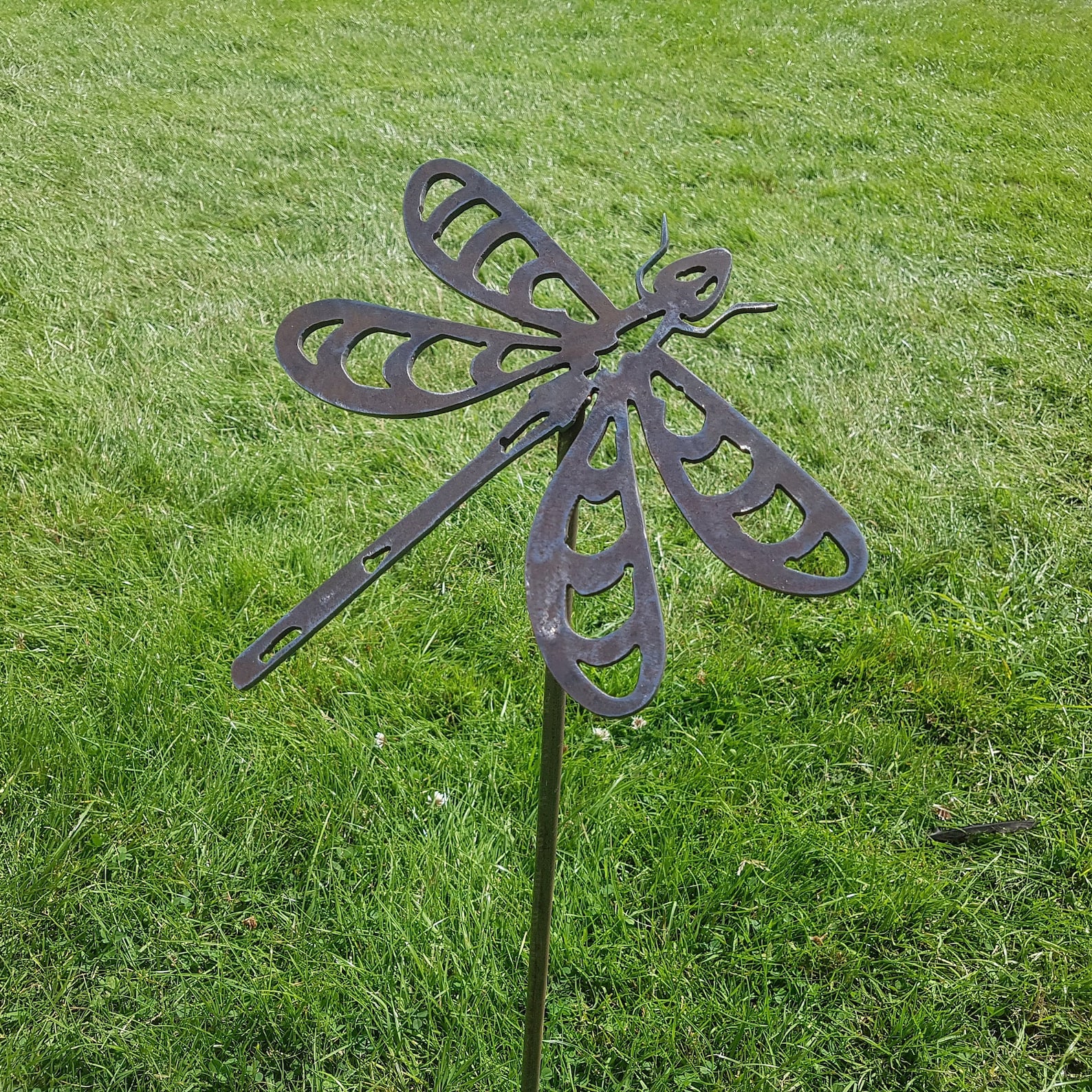 Metal Dragonfly art Garden Art Made in Wales Rusty Metal Etsy