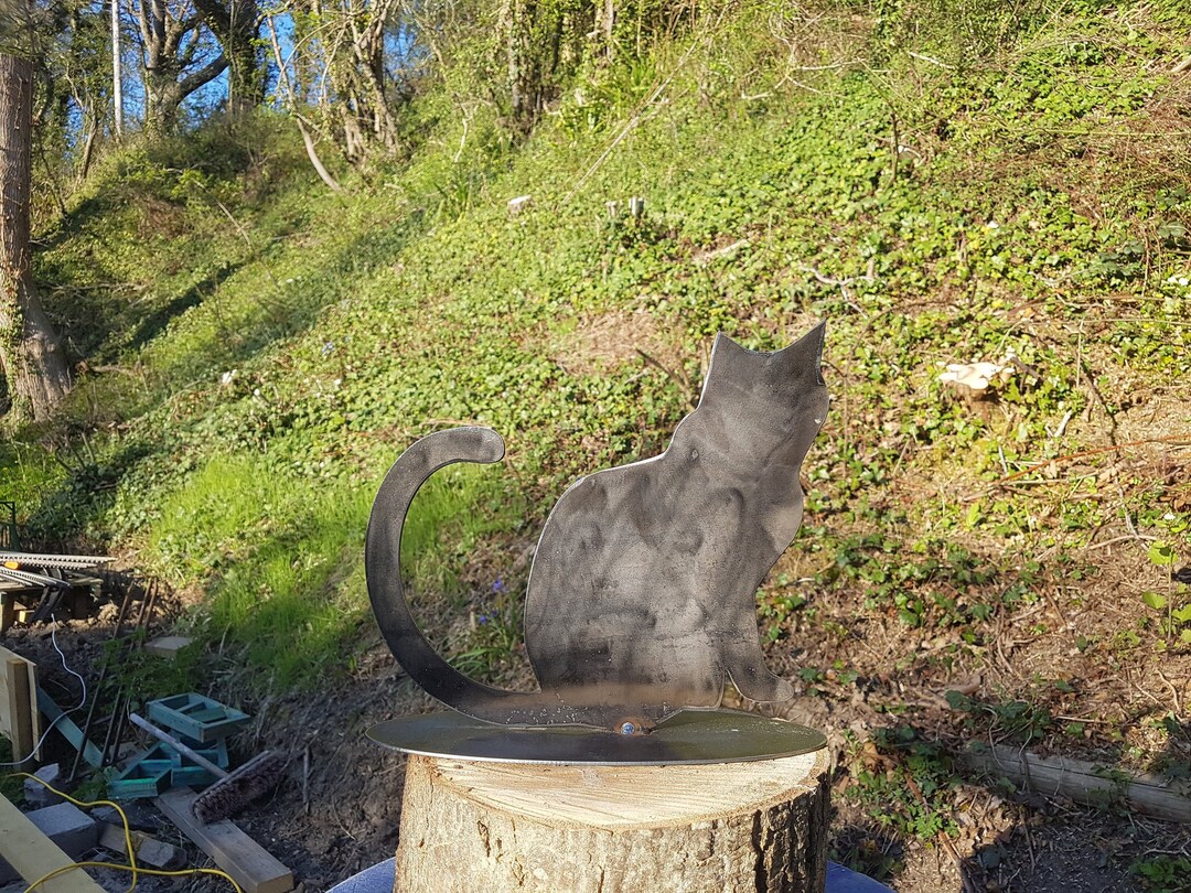 Metal Cat Garden Art Made in Wales Rusty Metal Art Rusting Metal Cat
