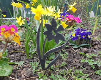 Daffodil - Made In Wales - Plant Marker - Rusty Garden Art - Garden
