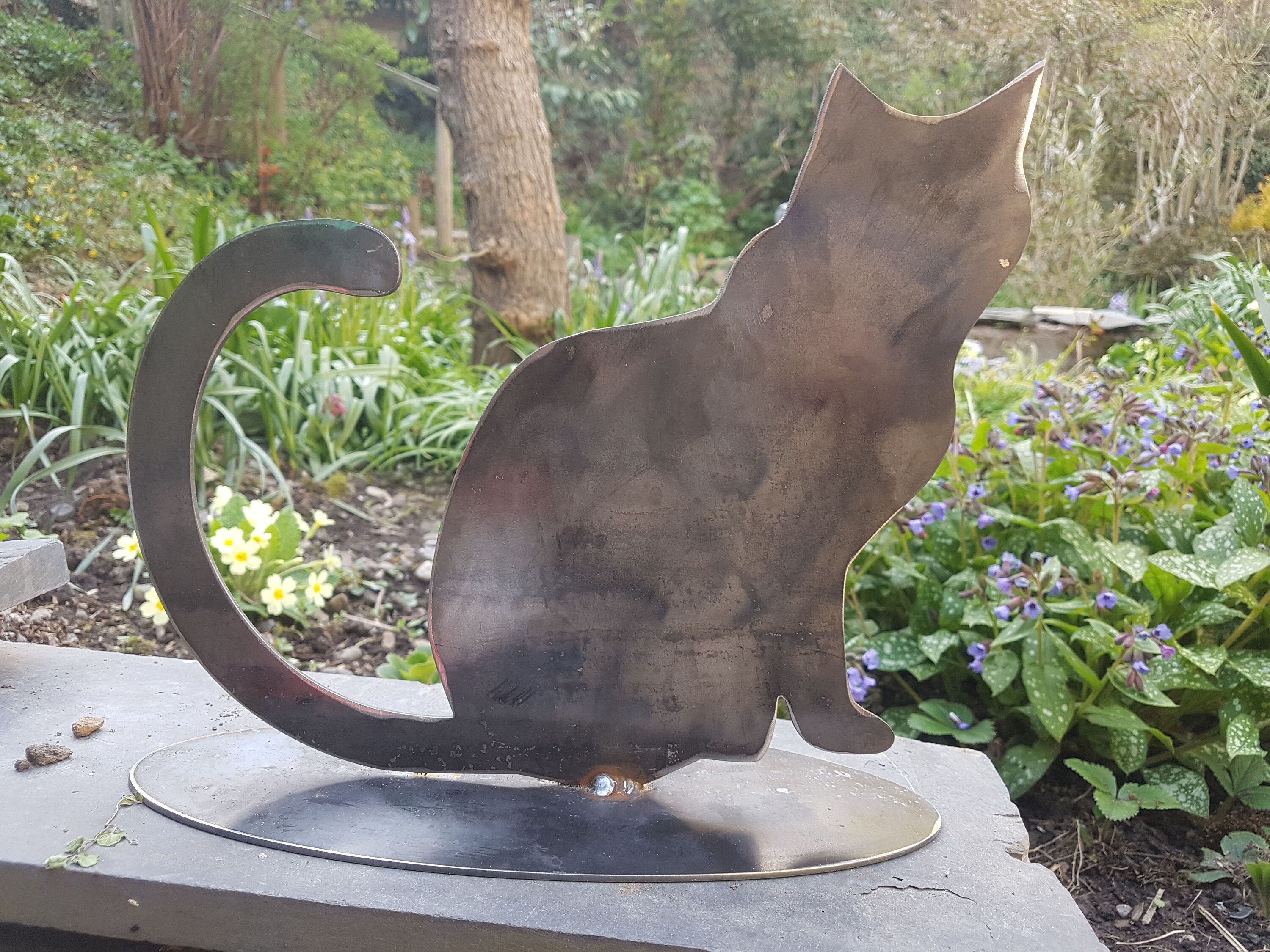 Metal Cat Garden Art Made in Wales Rusty Metal Art Etsy