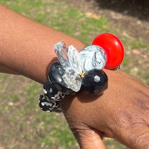 Unisex Armbänder, Krobo Perlen Armband, Afrikanischer Schmuck, Chunky Armbänder, Vintage Schmuck, Afrocentric Schmuck