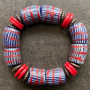 Bracelets unisexes, bracelet de perles Krobo, bijoux africains, bijoux du Ghana, bracelets de perles, bijoux ethniques. Bijoux vintage