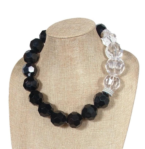 Prism Bubble Chunky Clear Statement Necklace Resin, Acrylic