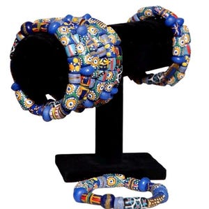 Afrikanischer Schmuck, Unisex Armbänder, Krobo Perlenarmbänder, Geschenk für sie, Geschenk für ihn, Weihnachtsgeschenke, Ghana Schmuck, stapelbare Armbänder