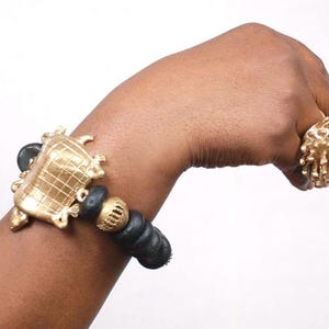 Unisex Armbänder, Krobo Perlen Armbänder, Afrikanischer Schmuck, Ghana Messing Schmuck, Statement Schmuck, Chunky Armbänder, Perlen Armbänder