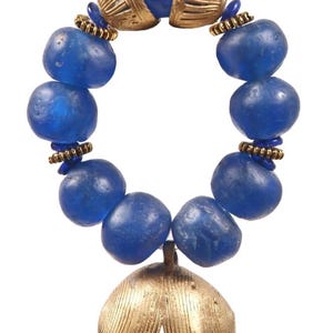 Bijoux africains, Bracelet de perles Krobo, Bracelet épais, Bracelet tendance, Bracelet unisexe, Perles en laiton du Ghana, Bijoux du Ghana