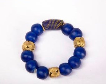 Ghana Brass Jewelry ,African Jewelry, Krobo Beads Bracelets,Ethnic Jewelry, Unisex Bracelets, Boho, Afrocentric Accessories