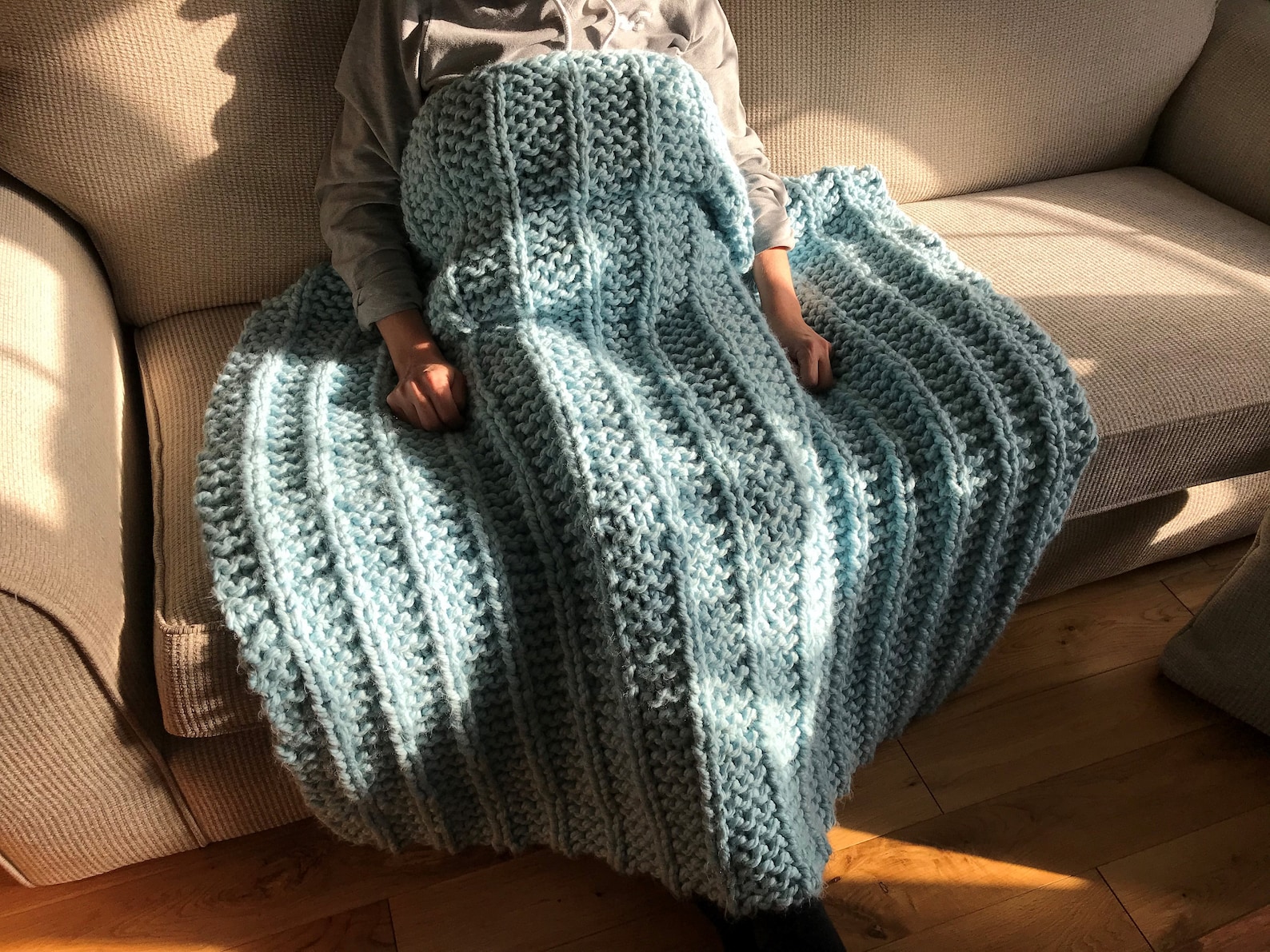 Hand Knitted Chunky Weighted Throw/Blanket for Home and Garden Etsy