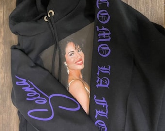 Long Sleeve Selena Hoodie Sweatshirt Large Women s Black Hoodie Etsy