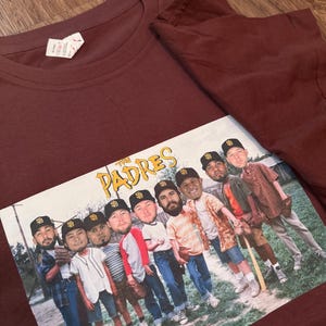 San Diego Padres Sandlot Custom Men’s Black Tee | 9 Players faces, Tatis Jr., Machado, Dylan Cease, Darvish, Cronenworth, Yuki Matsui 2025