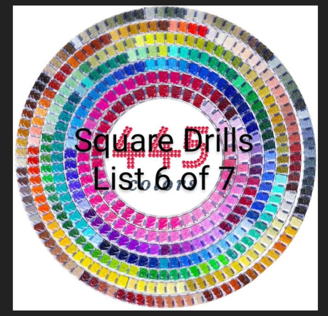 Artdot Square Diamond Drills: DMC Colors 3607-3799, 5200, BLANC, ECRU ...