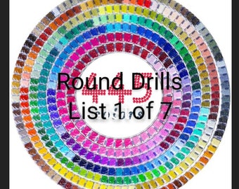 List 1 of 7 - Brand New Replacement Bags Of Round Diamond Drills 150 to 413 Range of Colours made by Artdot (approx 200 count)