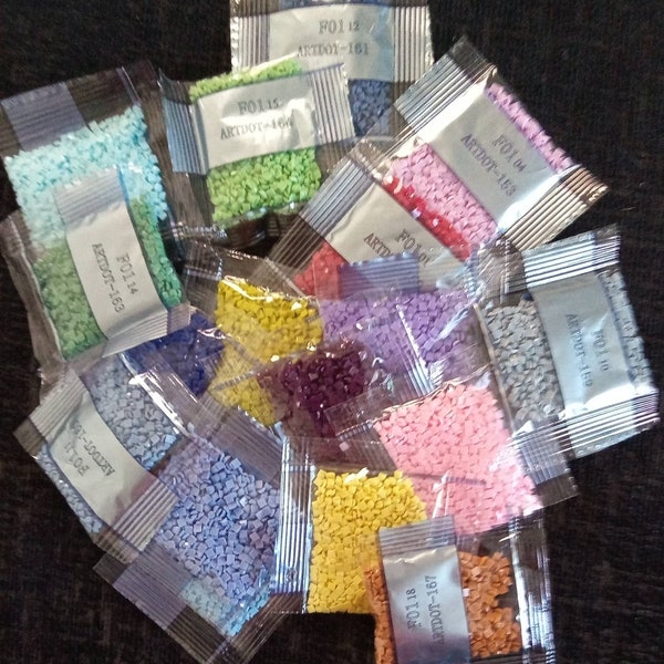 Large Brand New Replacement Bags Of Square Diamond Drills DMC Colours (approx 1000 count)