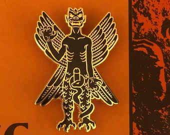 Pazuzu Hard Enamel Pin Goth Fashion Punk Style Geschenk für Heiden und Horror Fans