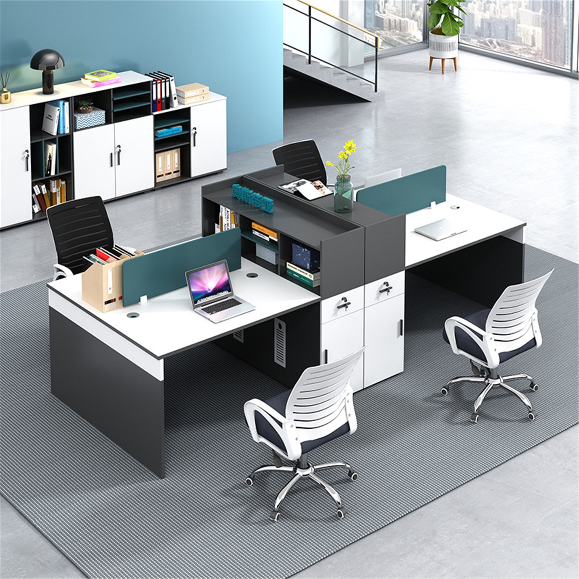 Office furniture simple modern partition rack computer desk Etsy