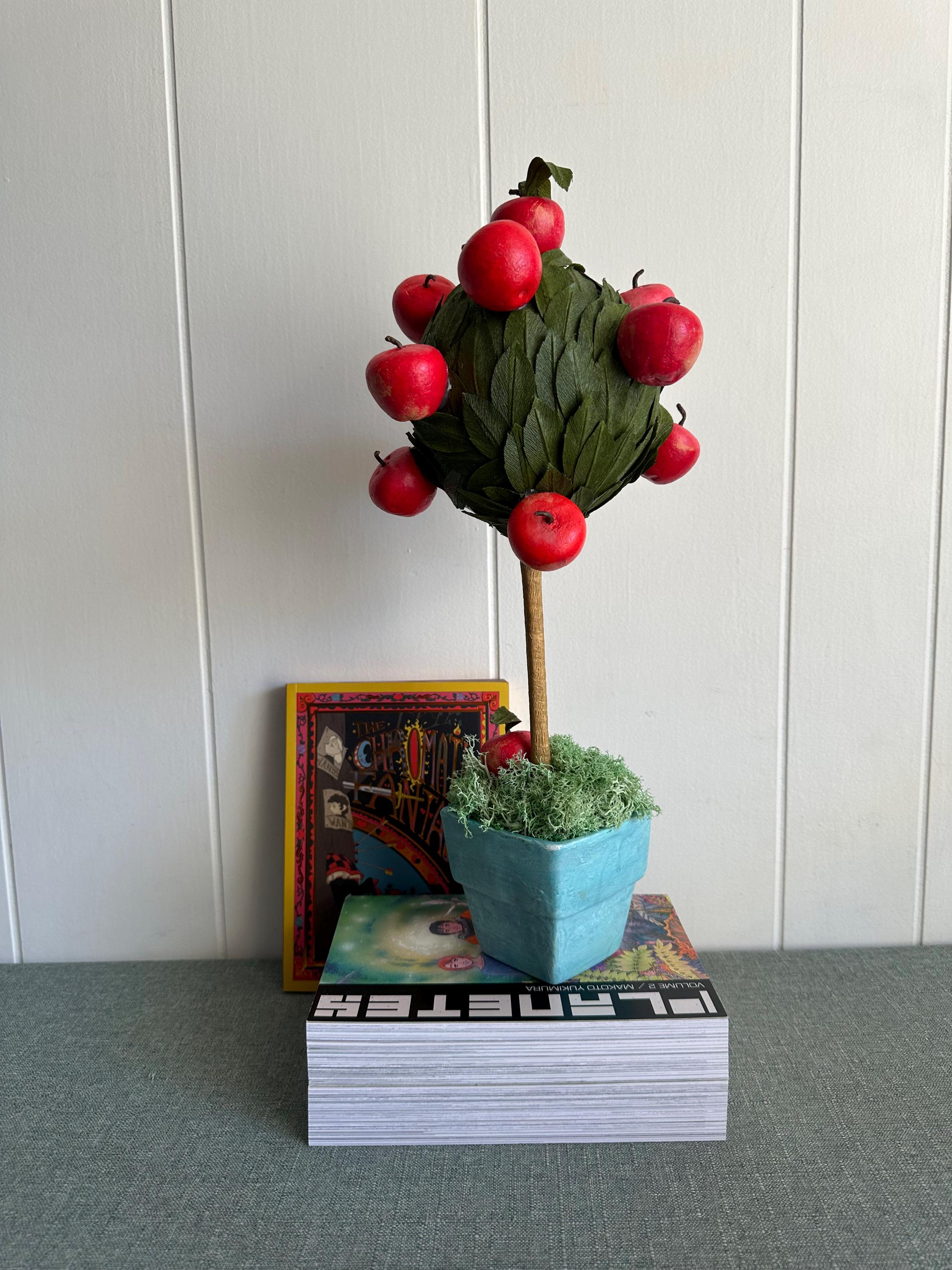 Paper Red Apple Topiary Tree • Potted Plant in Terracotta Pot - Etsy