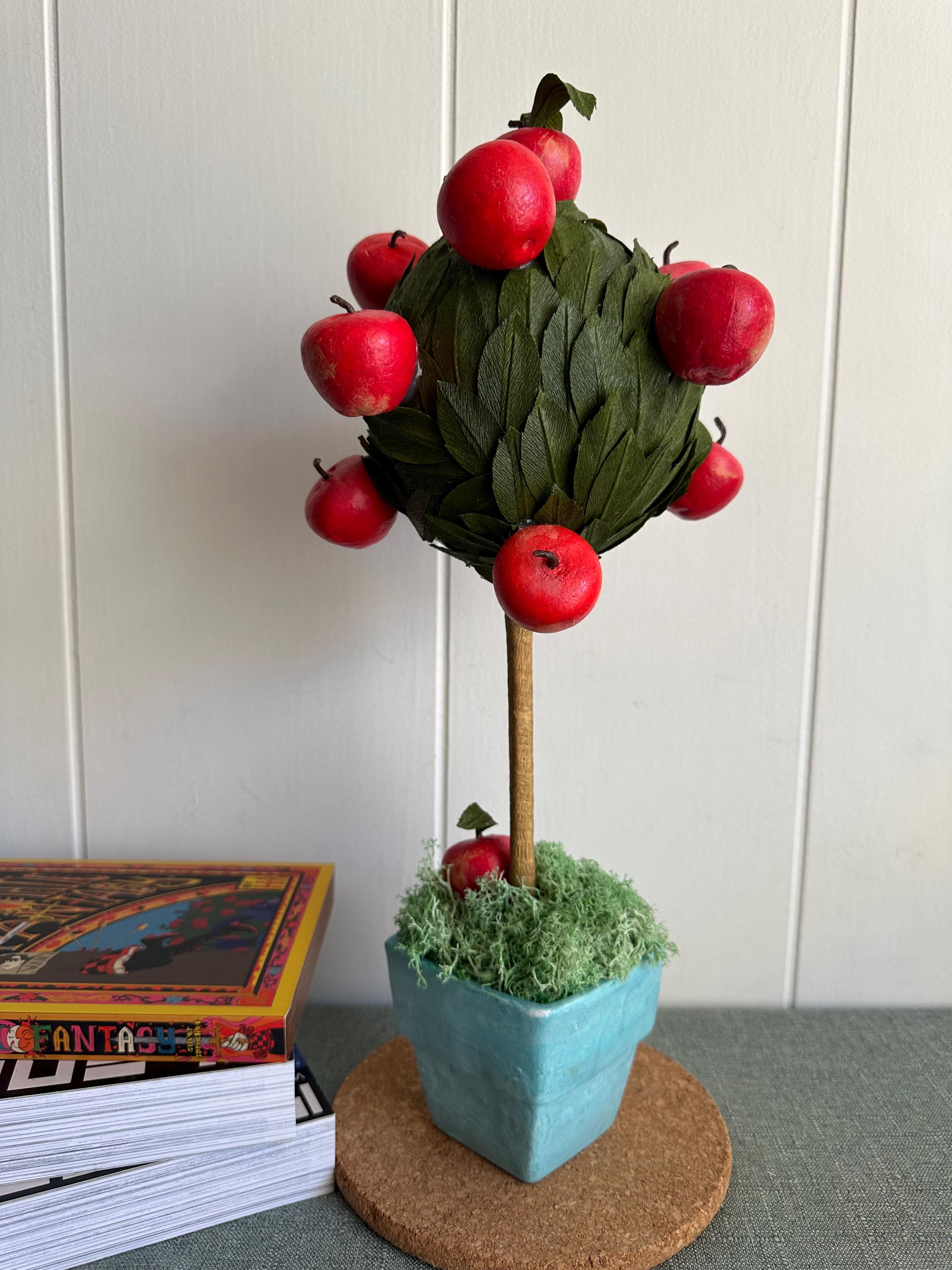 Paper Red Apple Topiary Tree • Potted Plant in Terracotta Pot - Etsy