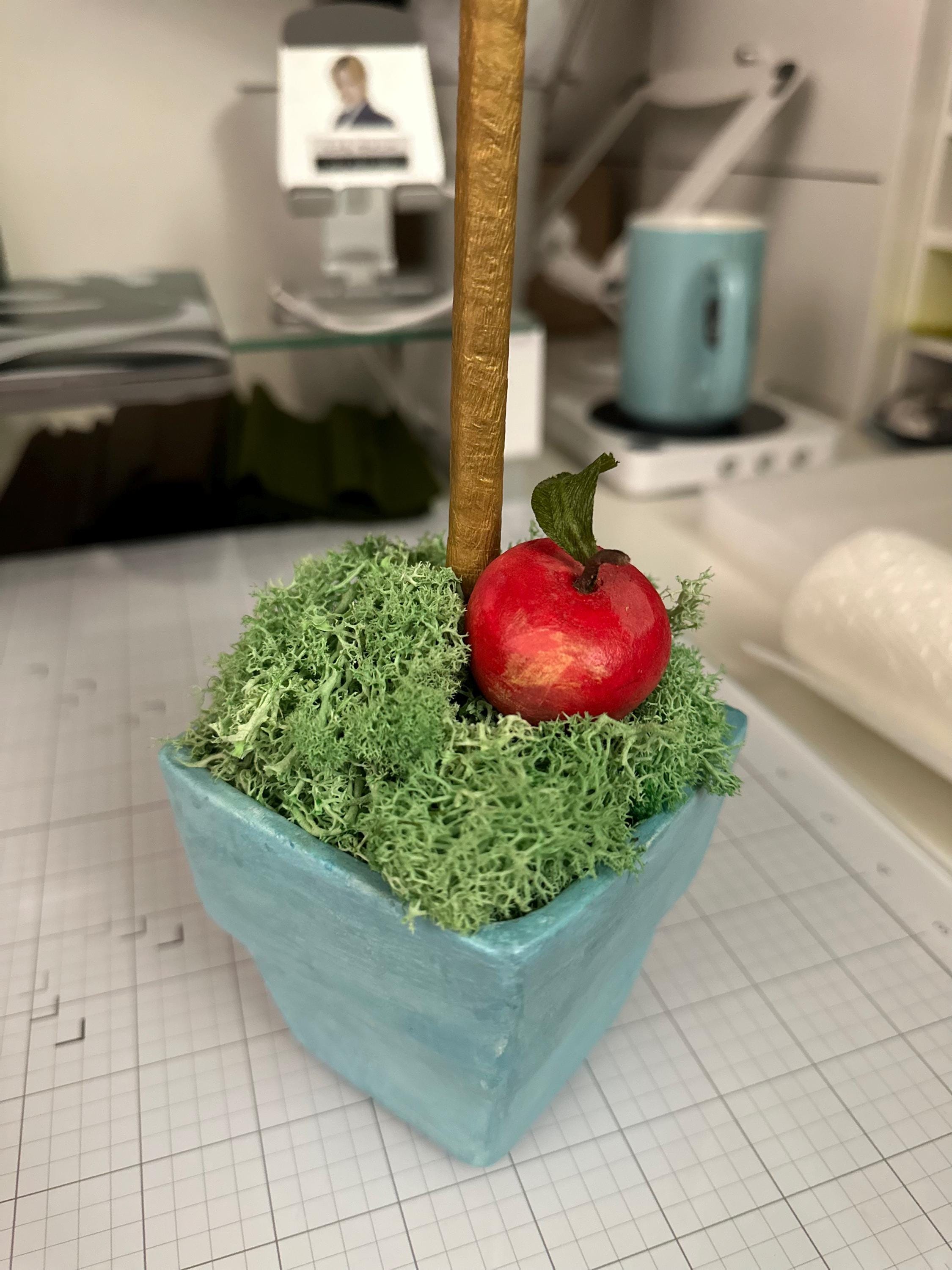 Paper Red Apple Topiary Tree • Potted Plant in Terracotta Pot - Etsy