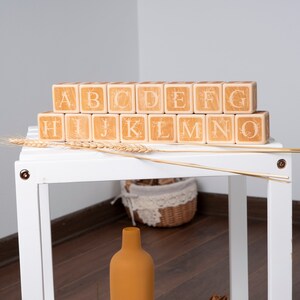 15 Floral ABC Wooden Blocks Custom Baby Name Blocks Truly Unique Gift for Baby Nursery Decor Newborn Photo Prop Birthday Decorations image 7