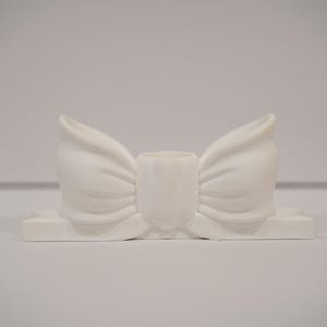 Bow Candleholder, White