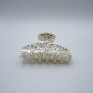 Pearl White Rhinestone Hair Claw