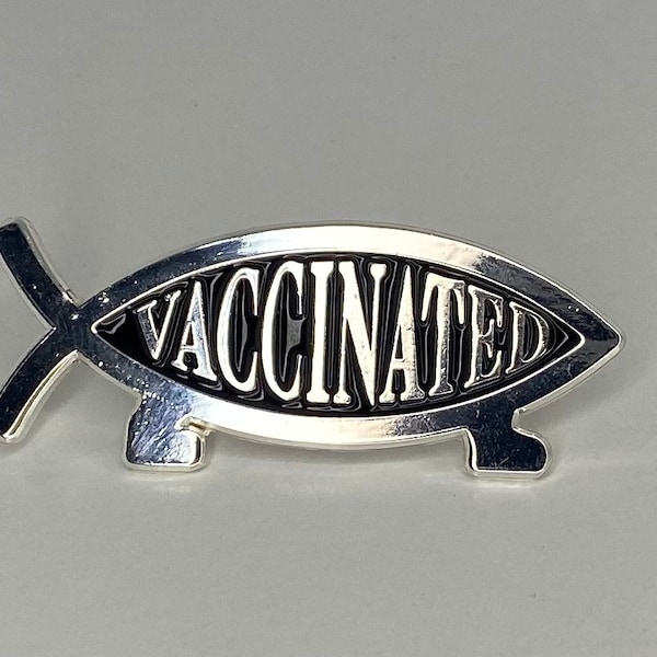 Vaccinated Evolution Pin - "Darin" Darwin Fish