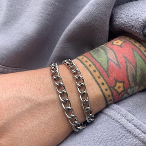 Industrial style double chain bracelet • Grunge jewellery • Handmade bracelets • Punk accessories