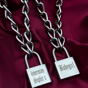 Personalised Engraved Chunky Padlocks • Punk Style Jewellery • Stainless steel • Custom Chunky Jewellery