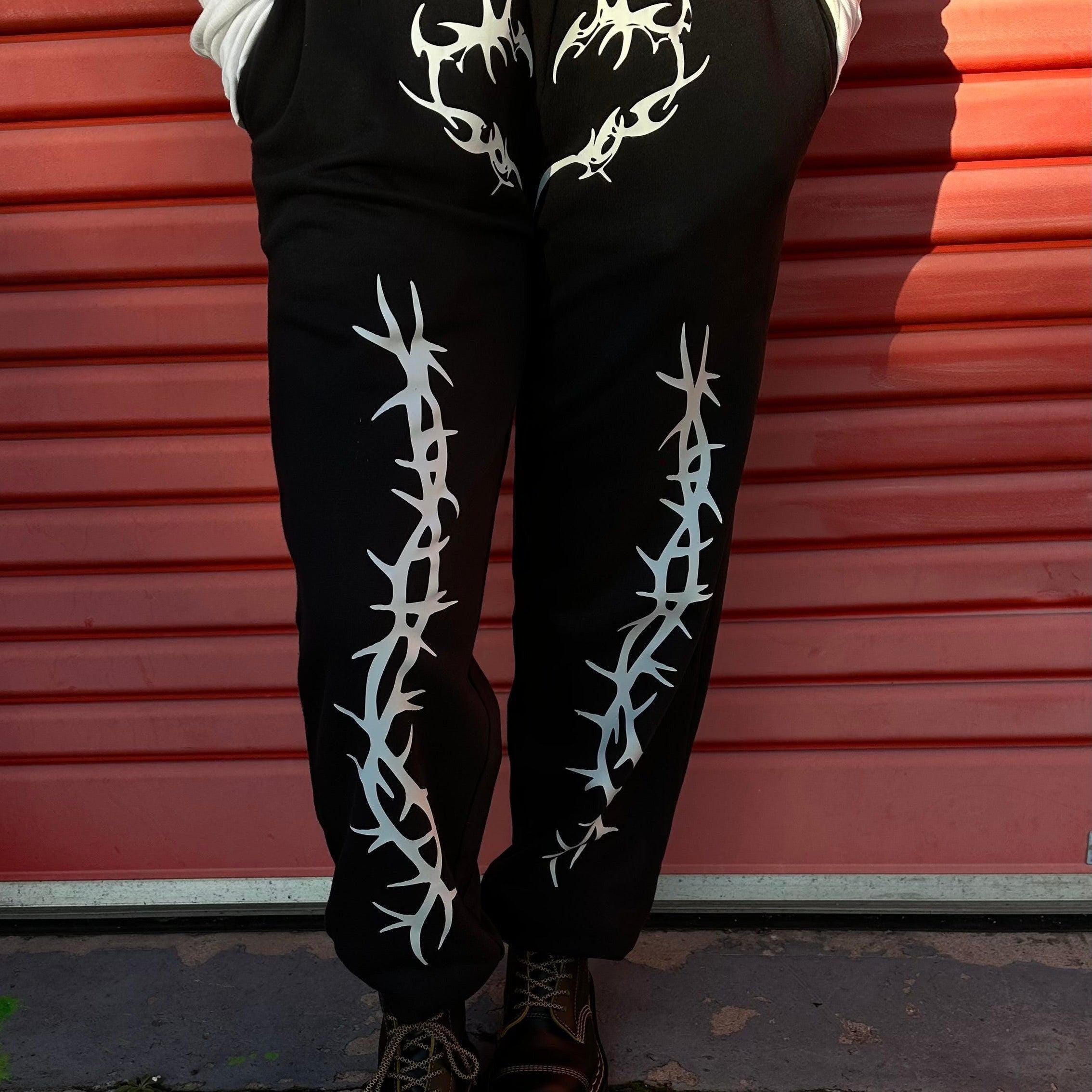 Tribal Barbed Wire Grunge Oversized Jogger Sweatpants