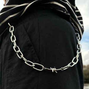 Stacheldraht Hose Kette Grunge Accessoires • Jeansketten • Skaterketten
