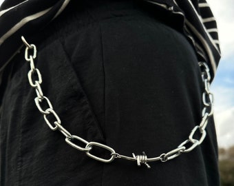 Chunky Barbed Wire Pant Chain Grunge Accessories