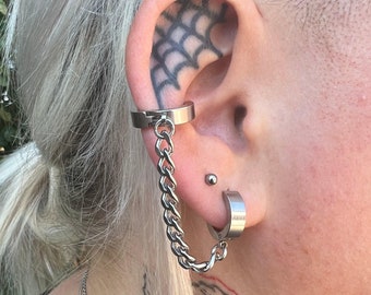 Chained Ear And Cuff Piercing