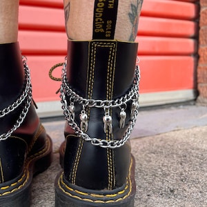 Schoenketting met tanden - alternatief - laarskettingen - punkhielclip - Dr marten-schoenclips - roestvrij staal